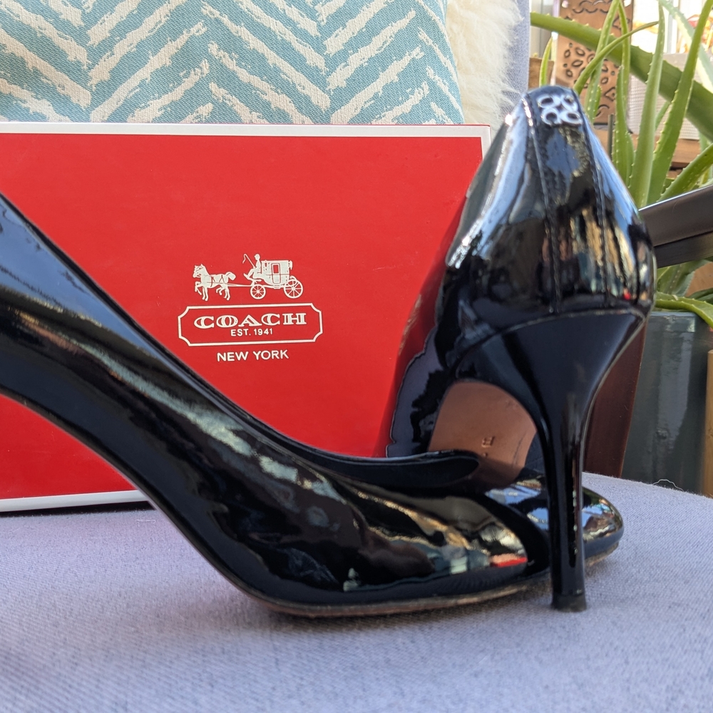 Coach Nala Women's Black Patent Leather Heels